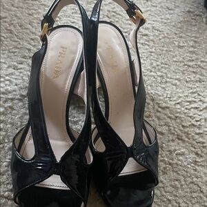 Prada Black Patent Leather Heels